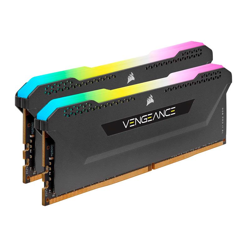Memoria Corsair Vengeance RGB PRO SL, 16GB (2x8GB), DDR4, 3200MHz, C16, Preta, CMH16GX4M2E3200C16