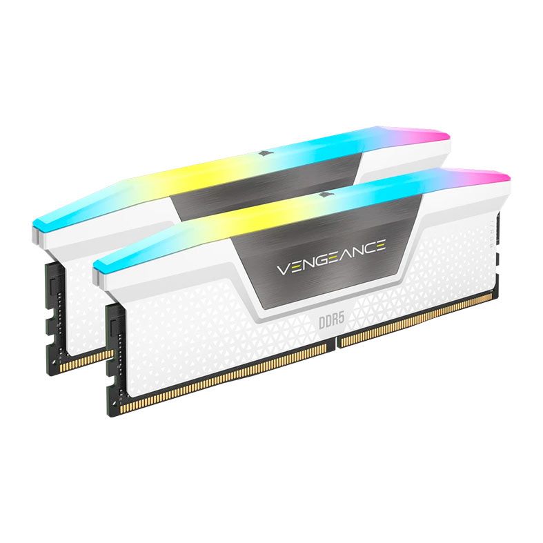 Memoria Corsair Vengeance, RGB, 32GB (2x16GB), DDR5, 6400MHz, C32, Branco, CMH32GX5M2B6400C32W