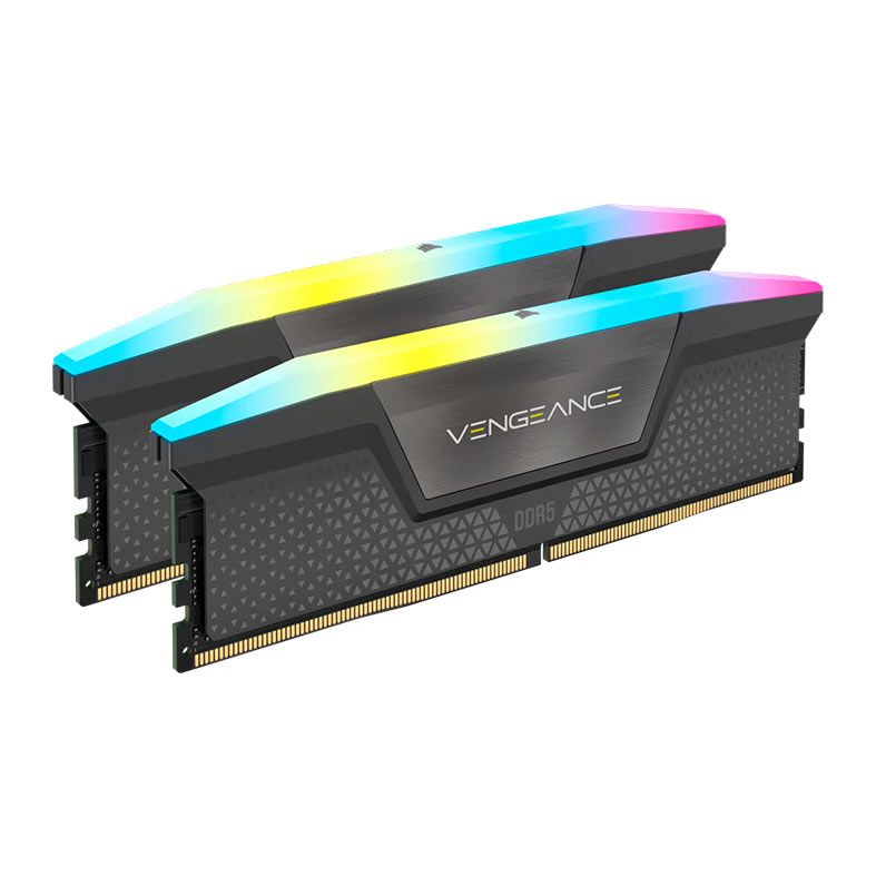 Memoria Corsair Vengeance RGB, 64GB (2x32GB), DDR5, 5200MHz, C40, Cinza, CMH64GX5M2B5200Z40K