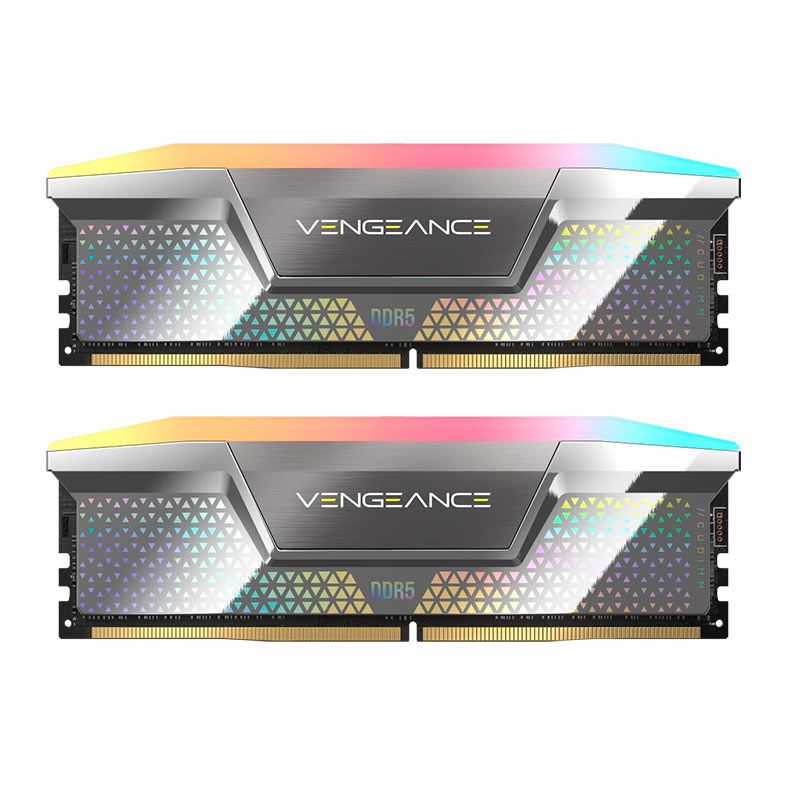Memoria Corsair Vengeance, RGB, 48GB (2x24GB), DDR5, 8000MHz, C38, Prata, CMHC48GX5M2X8000C38