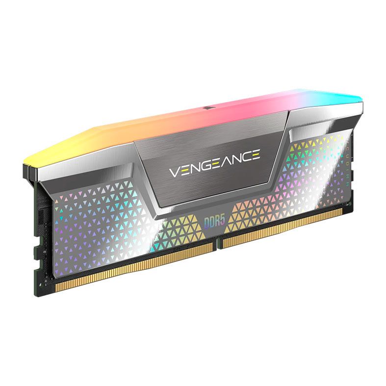 Memoria Corsair Vengeance, RGB, 48GB (2x24GB), DDR5, 8000MHz, C38, Prata, CMHC48GX5M2X8000C38