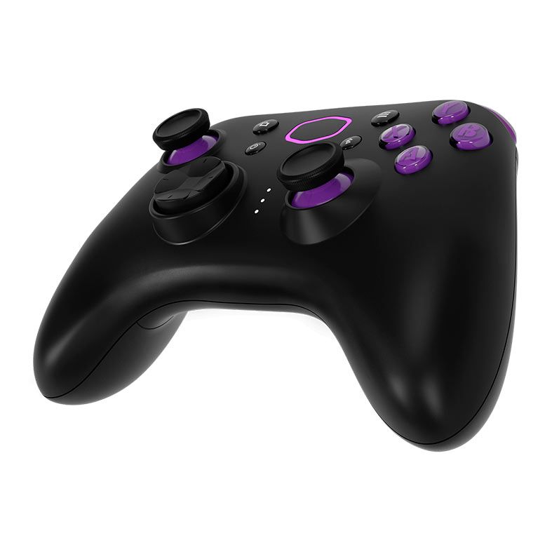 Controle Cooler Master Storm, Bluetooth, Windows/IOS/Android, Preto e Roxo, CMI-GSCX-BK1