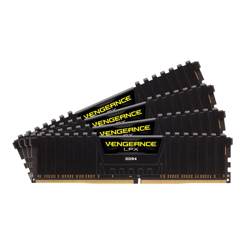 Memoria Corsair Vengeance LPX, 32GB (4x8GB), DDR4, 3200MHz, C16, Preta, CMK32GX4M4B3200C16