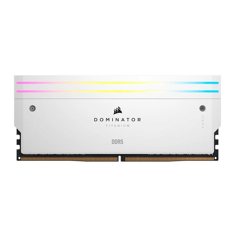 Memoria Corsair Dominator Titanium RGB, 64GB (2x32GB), DDR5, 6400MT/s, C32, Branca, CMP64GX5M2B6400C32W