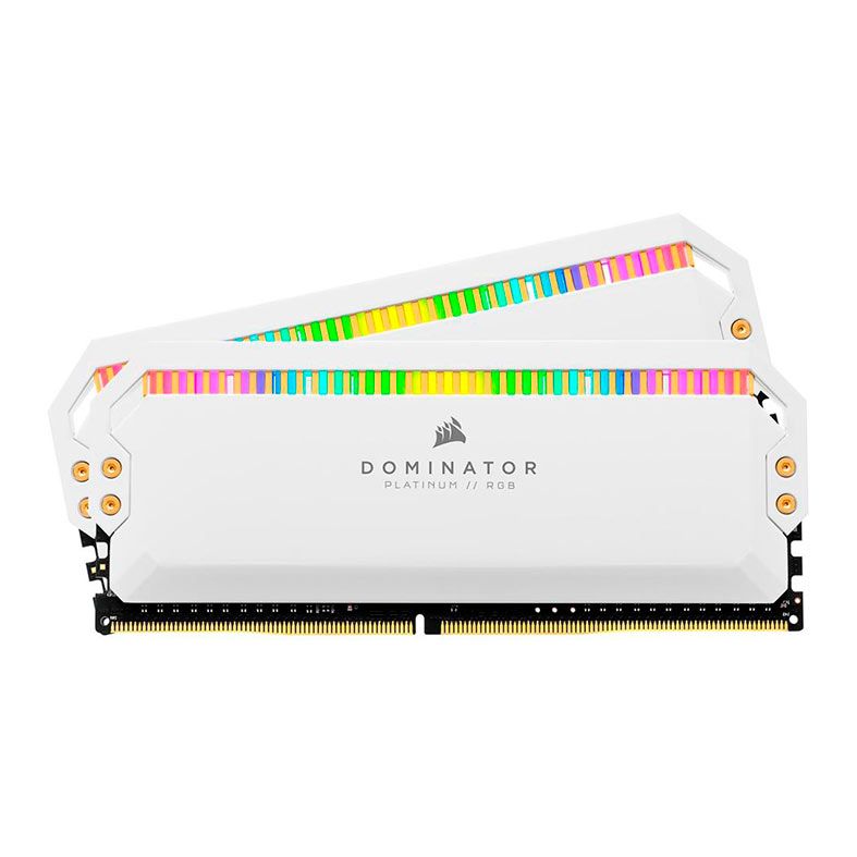 Memoria Corsair Dominator Platinum RGB, 16GB (2x8GB), DDR4, 3200MHz, C16, Branco, CMT16GX4M2Z3200C16W