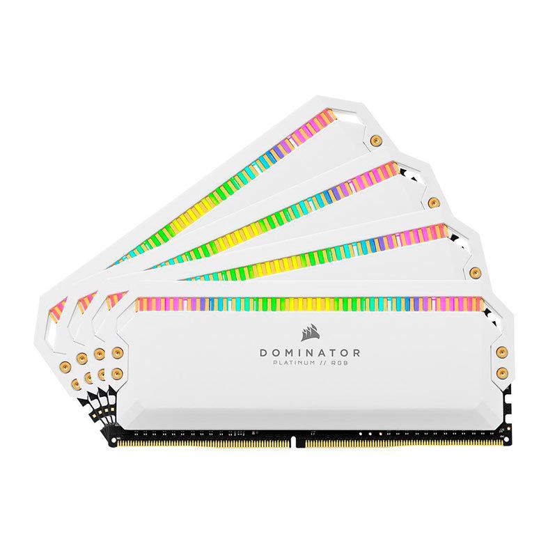 Memoria Corsair Dominator Platinum RGB, 32GB (4x8GB), DDR4, 3200MHz, C16, Branco, CMT32GX4M4C3200C16W