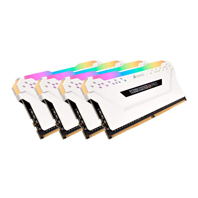Memoria Corsair Vengeance RGB PRO, 32GB (4x8GB), DDR4, 3200MHz, C16, Branca, CMW32GX4M4C3200C16W