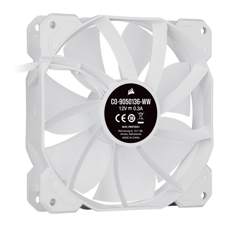 Ventoinha Corsair SP120 RGB Elite, 120mm, White, CO-9050136-WW