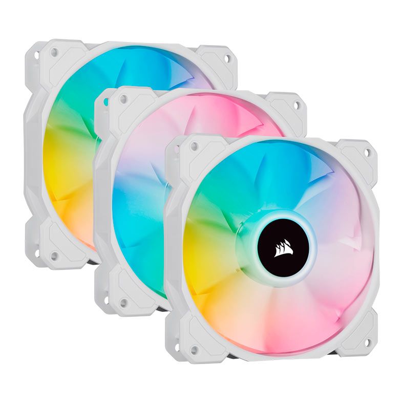 Kit Ventoinhas Corsair SP120 RGB Elite, 3x120mm, White, CO-9050137-WW