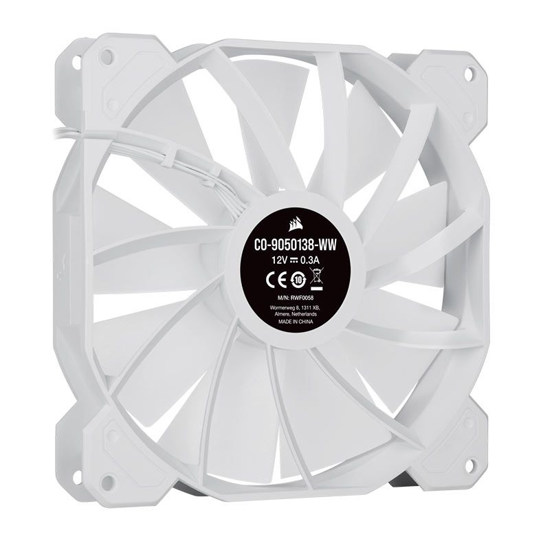 Ventoinha Corsair SP140 RGB Elite, 140mm, White, CO-9050138-WW