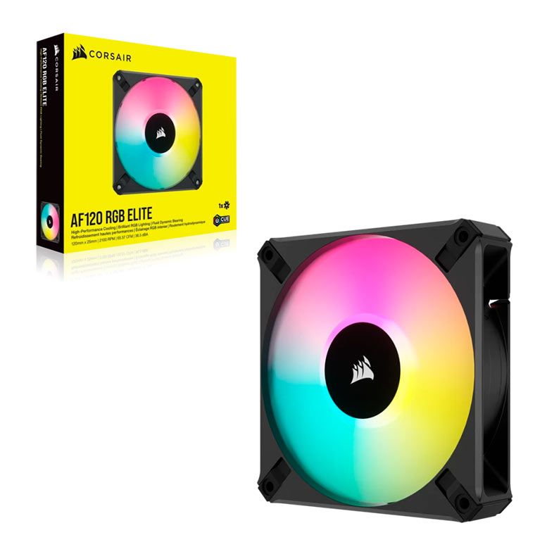 Ventoinha Corsair AF120 RGB Elite, 120mm, Preta, CO-9050153-WW