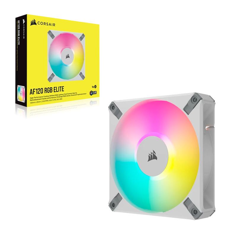 Ventoinha Corsair AF120 RGB Elite, 120mm, Branca, CO-9050157-WW