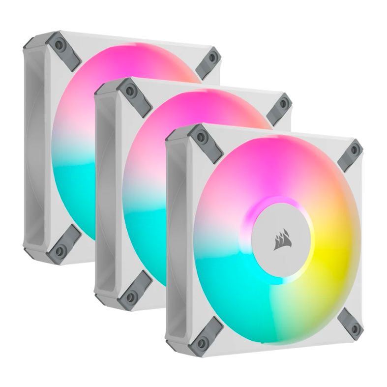 Kit Ventoinha Corsair AF120 RGB Elite, 3x120mm, Branca, CO-9050158-WW