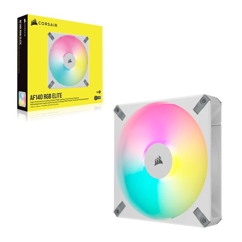 Ventoinha Corsair AF140 RGB Elite, 140mm, Branca, CO-9050159-WW