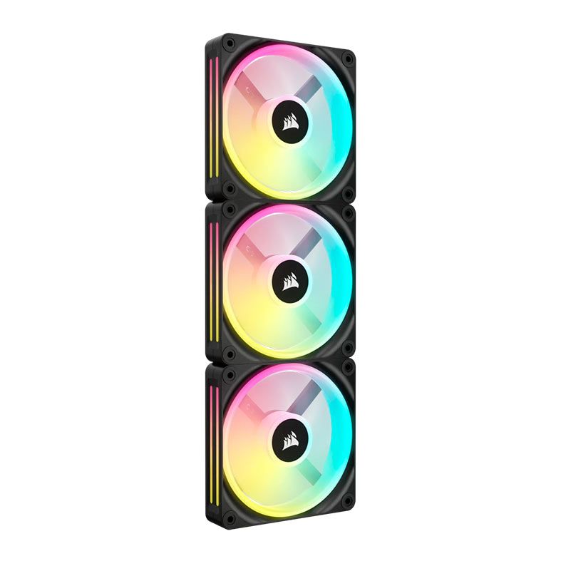 Kit Ventoinhas Corsair Icue Link QX120 PWM, RGB, 3x120mm, Preto, CO-9051002-WW