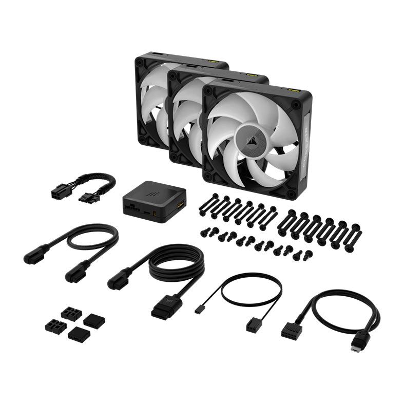 Kit Ventoinhas Corsair Icue Link RX120 Max, RGB, 3x120mm, Preto, CO-9051034-WW