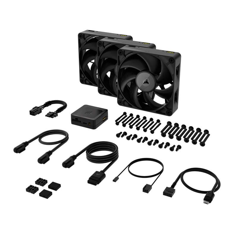 Kit Ventoinhas Corsair Icue Link RX120 Max, 3x120mm, Preto, CO-9051042-WW