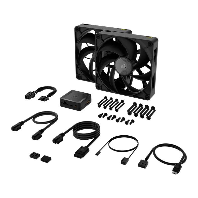 Kit Ventoinhas Corsair Icue Link RX140 Max, 2x140mm, Preto, CO-9051044-WW