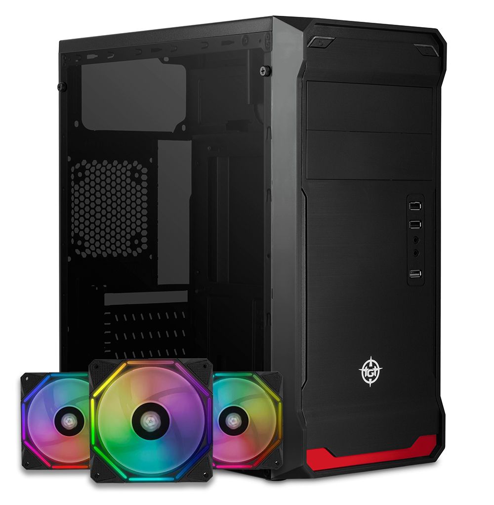 Pichau Kit Upgrade, Gabinete TGT Combat, Kit Ventoinhas Wave RGB 3x + Controladora