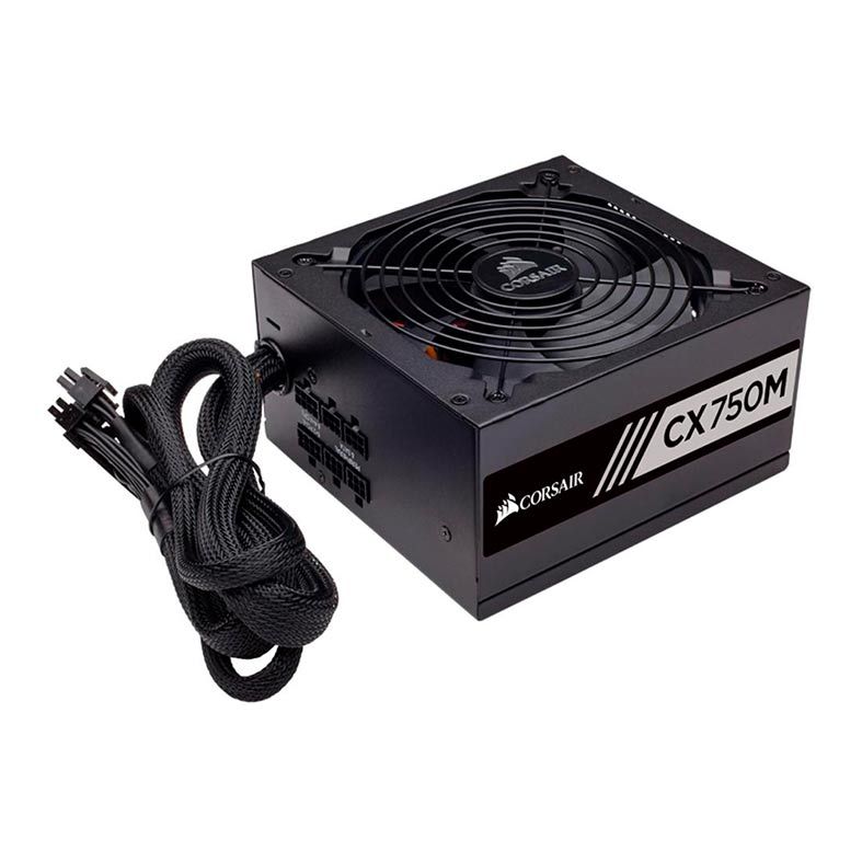 Fonte Corsair CX750M 750W Certificado 80 Plus Bronze PFC Ativo Semi Modular, CP-9020061-BR
