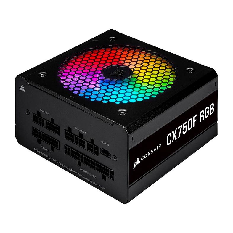 Fonte Corsair CX-F RGB Series CX750F RGB Full Modular 80 Plus Bronze, CP-9020218-BR