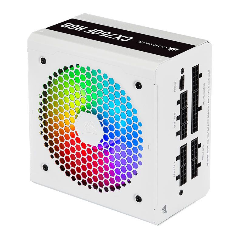 Fonte Corsair CX-F RGB Series CX750F RGB, 750W, Full Modular, 80 Plus Bronze, White, CP-9020227-BR