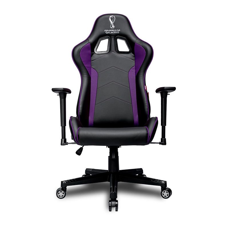 Cadeira Gamer Delux Copa do Mundo MT-2000 BP1, Preto e Roxo, CP-CH-9002