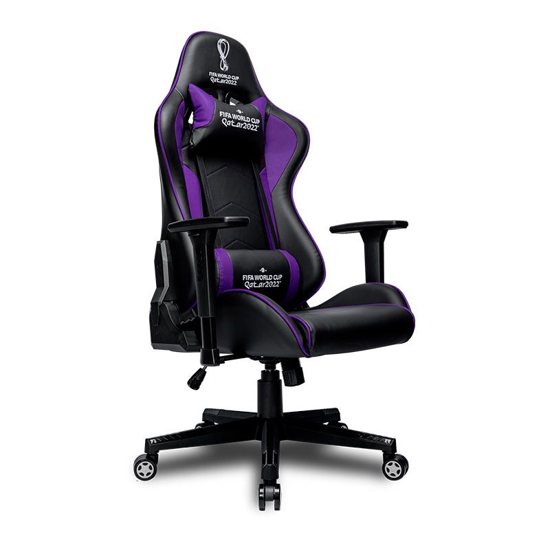 Cadeira Gamer Delux Copa do Mundo MT-2000 BP1, Preto e Roxo, CP-CH-9002