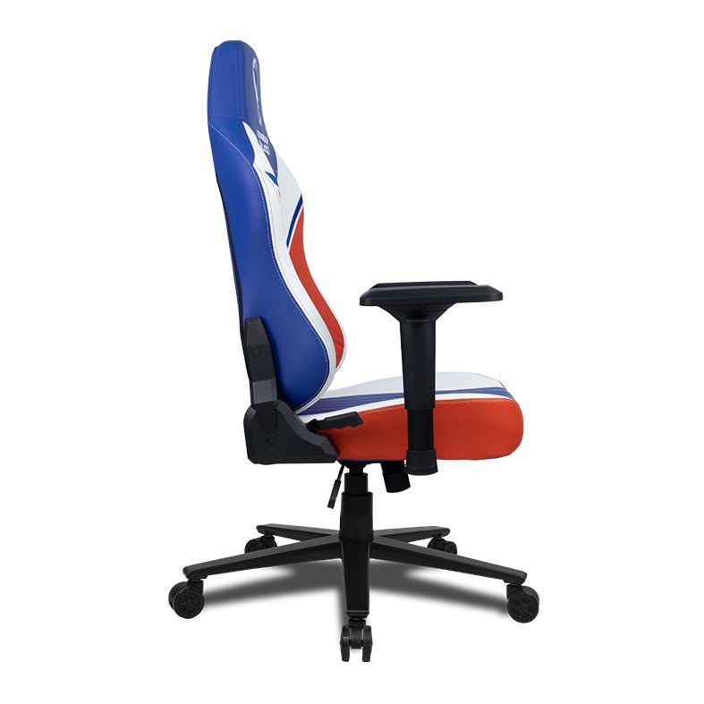 Cadeira Gamer Delux Copa do Mundo Catar DX-3000 FRLX Franca, Azul, Branco e Vermelho, CP-CH-9028