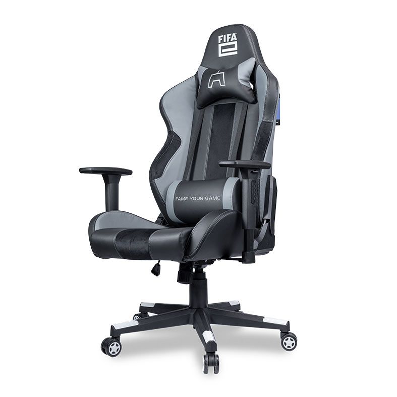Cadeira Gamer Delux Copa do Mundo Catar FI-2700 BG1, Preto e Cinza, CP-CH-9056