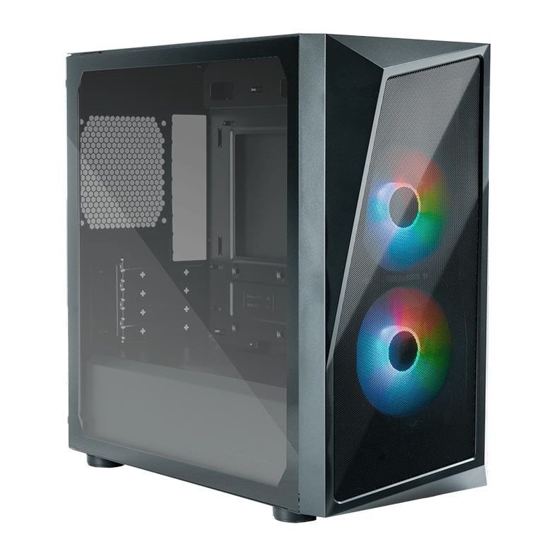 Gabinete Gamer Cooler Master CMP 320, ARGB, Lateral de Vidro, Com 2 Fans, Preto, CP320-KGNN-S00
