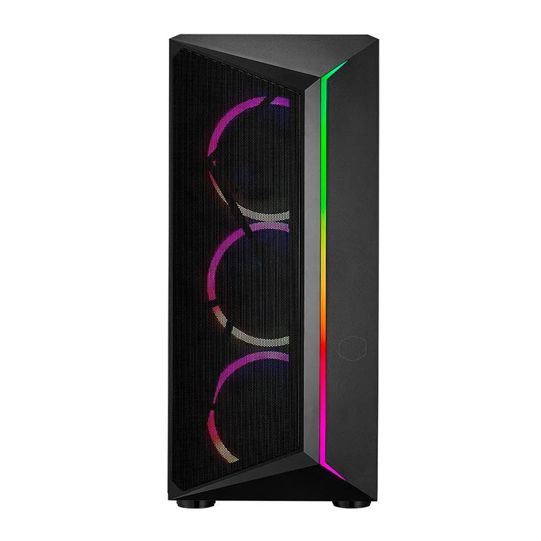 Gabinete Gamer Cooler Master CP 510, ARGB, Mid-Tower, Lateral de Vidro, Com 3 Fans, Preto, CP510-KGNN-S02