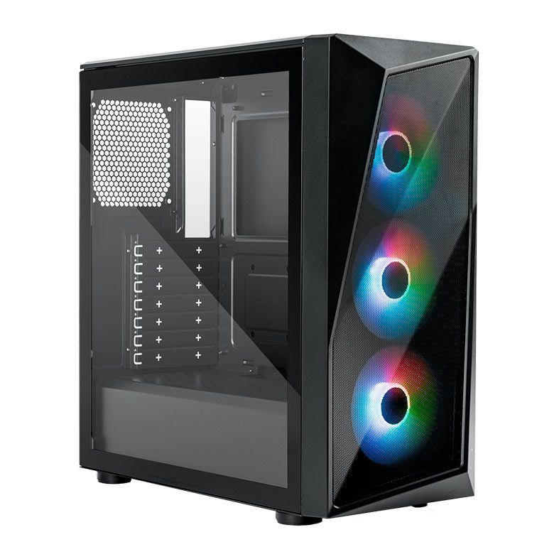 Gabinete Gamer Cooler Master CMP 520, ARGB, Mid-Tower, Lateral de Vidro, Com 3 Fans, Preto, CP520-KGNN-S00