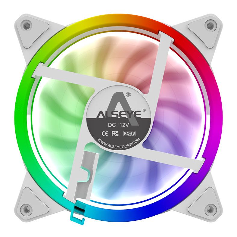 Ventoinha Alseye CR120, Rainbow, 120mm, Branco, CR120-WHITE