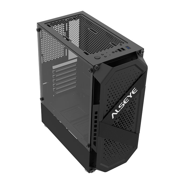 Gabinete Gamer Alseye Cream, Mid-Tower, Lateral de Vidro, Preto, CREAM-BK