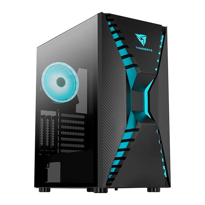 Gabinete Gamer ThunderX3 Cronus, ARGB, Mid-Tower, Lateral de Vidro, Com 1 Fan, Preto, CRONUS-G-BK-V1