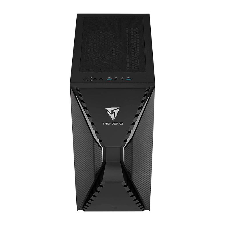 Gabinete Gamer ThunderX3 Cronus, ARGB, Mid-Tower, Lateral de Vidro, Com 1 Fan, Preto, CRONUS-G-BK-V1