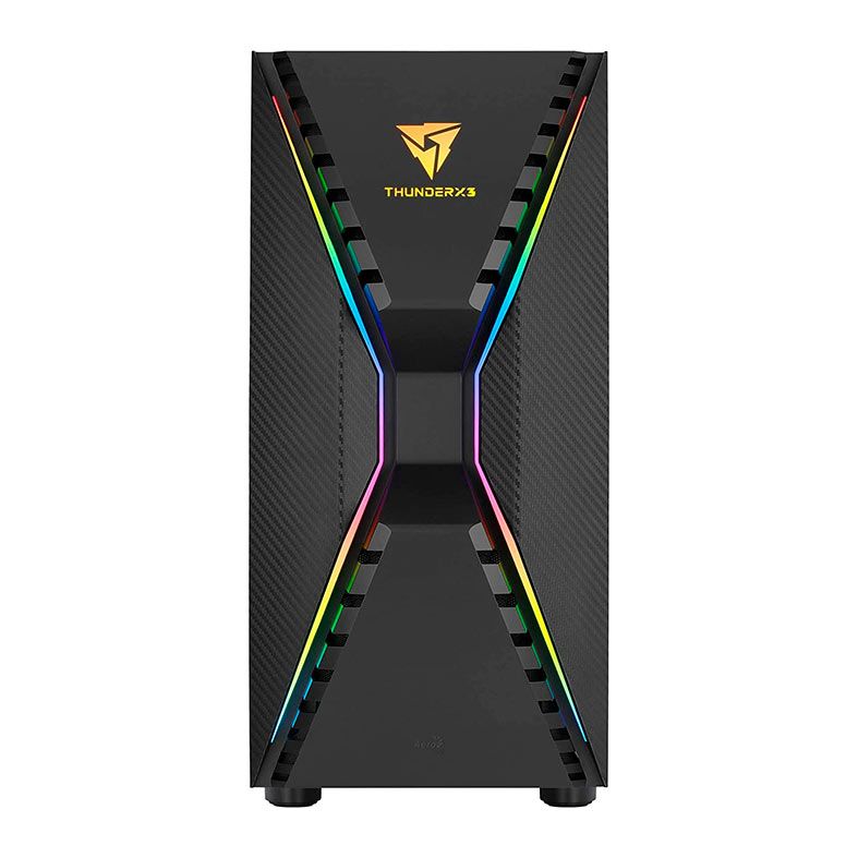 Gabinete Gamer ThunderX3 Cronus, ARGB, Mid-Tower, Lateral de Vidro, Com 1 Fan, Preto, CRONUS-G-BK-V1