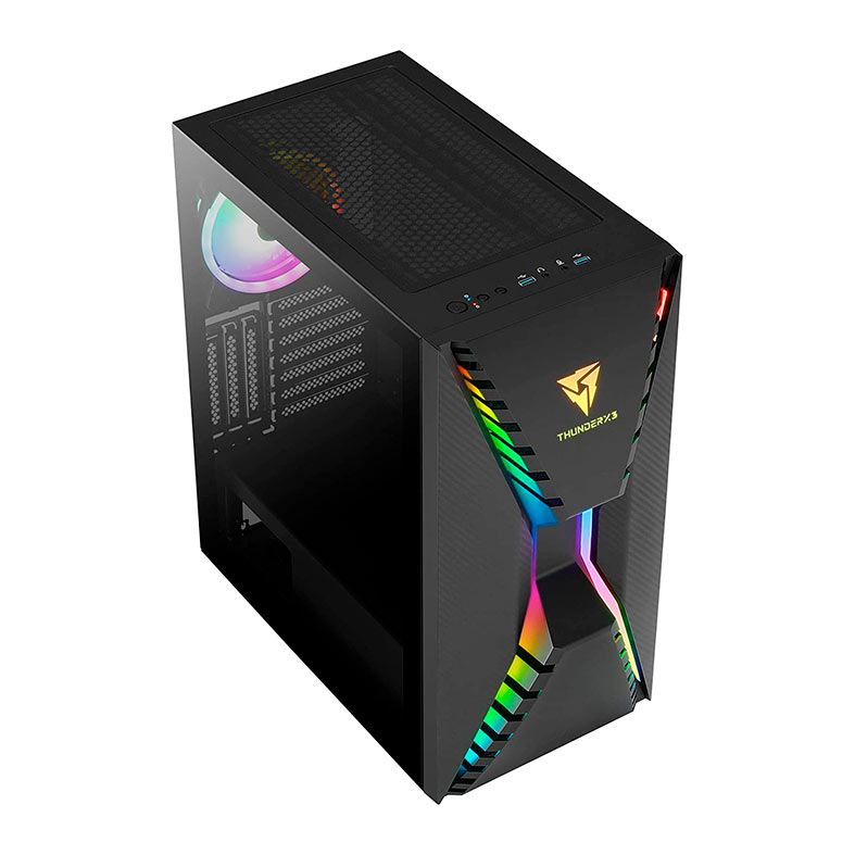 Gabinete Gamer ThunderX3 Cronus, ARGB, Mid-Tower, Lateral de Vidro, Com 1 Fan, Preto, CRONUS-G-BK-V1