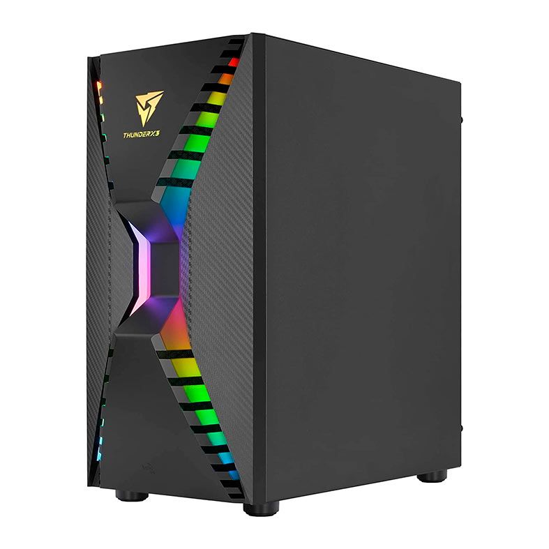 Gabinete Gamer ThunderX3 Cronus, ARGB, Mid-Tower, Lateral de Vidro, Com 1 Fan, Preto, CRONUS-G-BK-V1