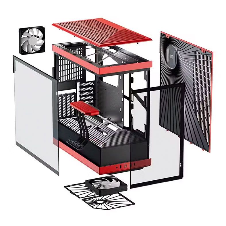 Gabinete Gamer Hyte Y40, Mid-Tower, Lateral de Vidro, Preto e Vermelho, CS-HYTE-Y40-BR