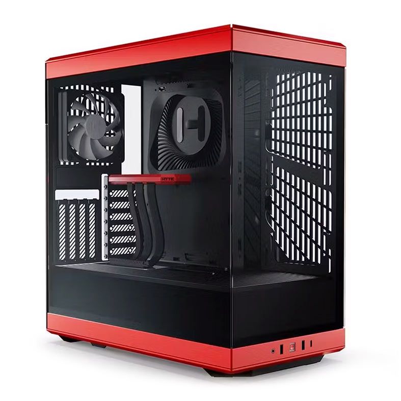 Gabinete Gamer Hyte Y40, Mid-Tower, Lateral de Vidro, Preto e Vermelho, CS-HYTE-Y40-BR