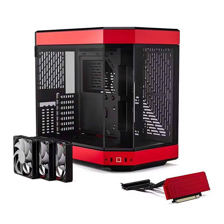 Gabinete Gamer Hyte 60, Mid-Tower, Lateral de Vidro, Preto e Vermelho, CS-HYTE-Y60-BR