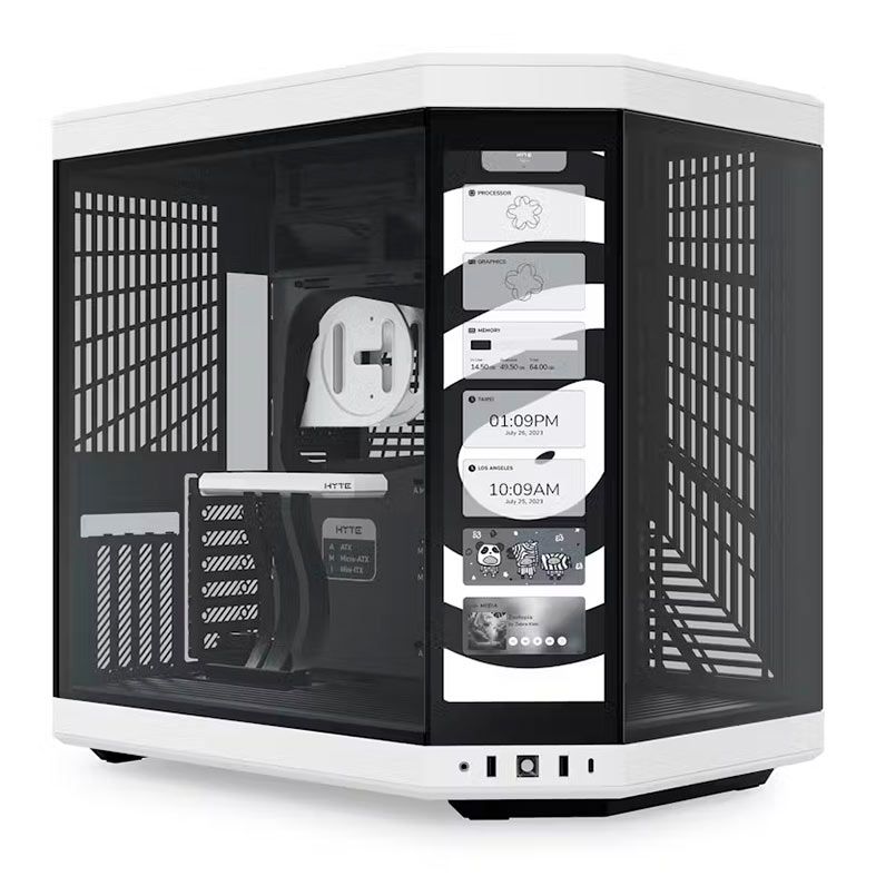 Gabinete Gamer Hyte Y70 Touch, Mid-Tower, Lateral de Vidro, Preto e Branco, CS-HYTE-Y70-BW-L