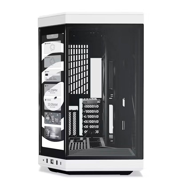 Gabinete Gamer Hyte Y70 Touch, Mid-Tower, Lateral de Vidro, Preto e Branco, CS-HYTE-Y70-BW-L