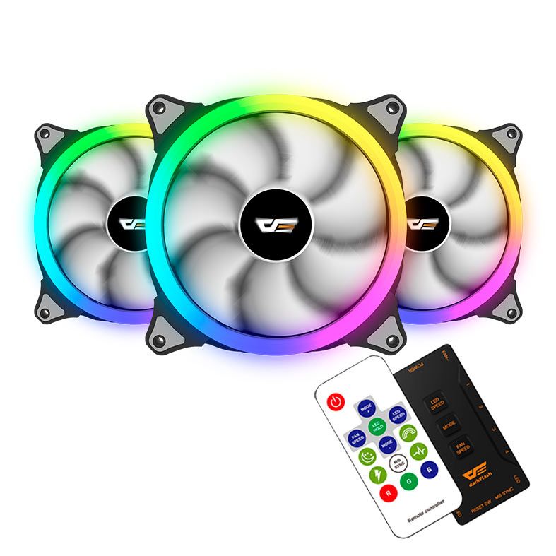 Kit Ventoinhas Aigo DarkFlash CS140 RGB 3x140mm, CS140 3in1