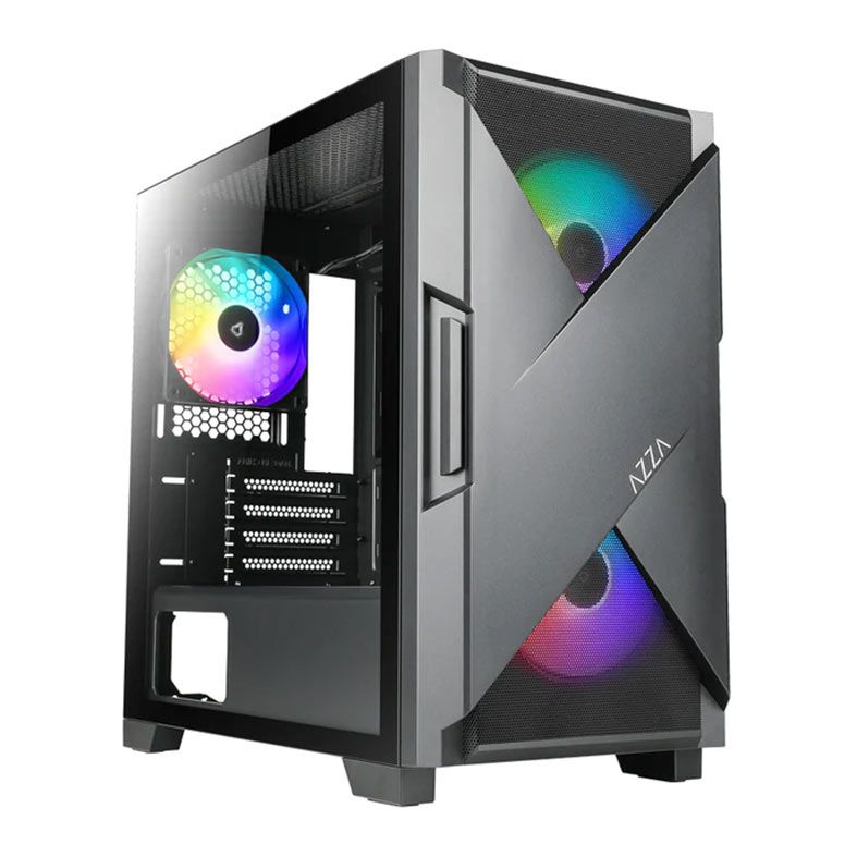 Gabinete Gamer AZZA Xander, Lateral de Vidro, Com 3 Fans, Preto, CSAZ-150