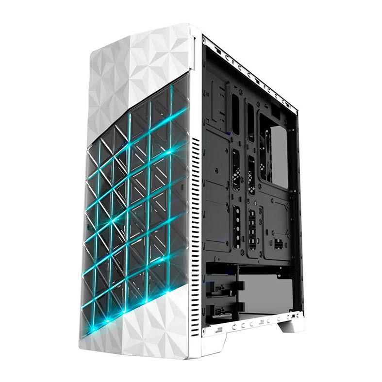 Gabinete Gamer AZZA Onyx 260 Lateral de Vidro Branco, CSAZ-260X-W