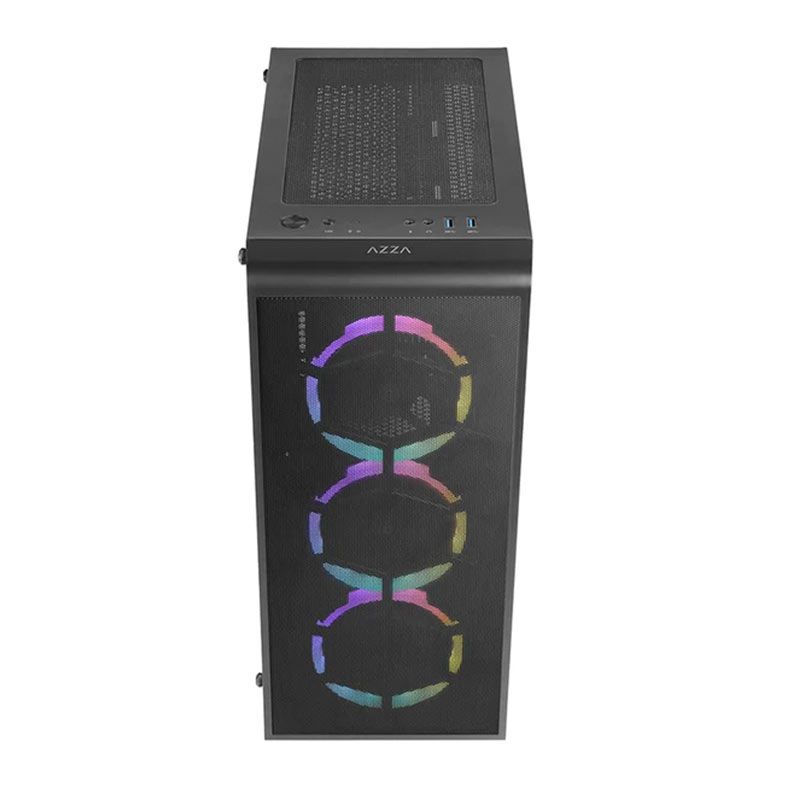 Gabinete Gamer AZZA Prime, Lateral de Vidro, Com 3 Fans, Preto, CSAZ-360