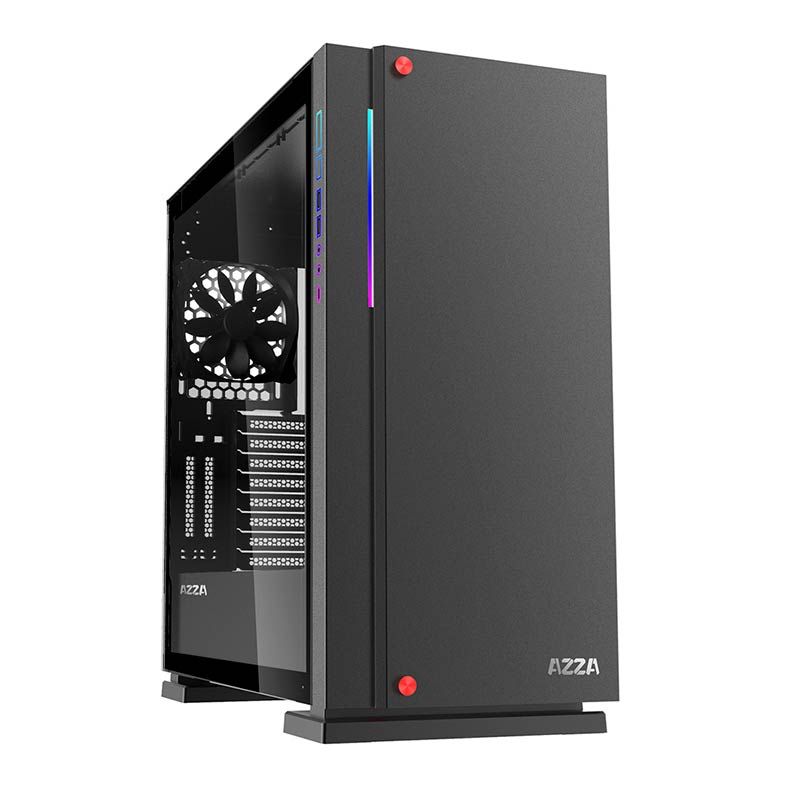 Gabinete Gamer AZZA Zircon 7000 RGB Lateral de Vidro Preto, CSAZ-7000-B